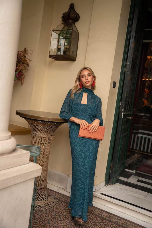 Robe Alma bleu canard